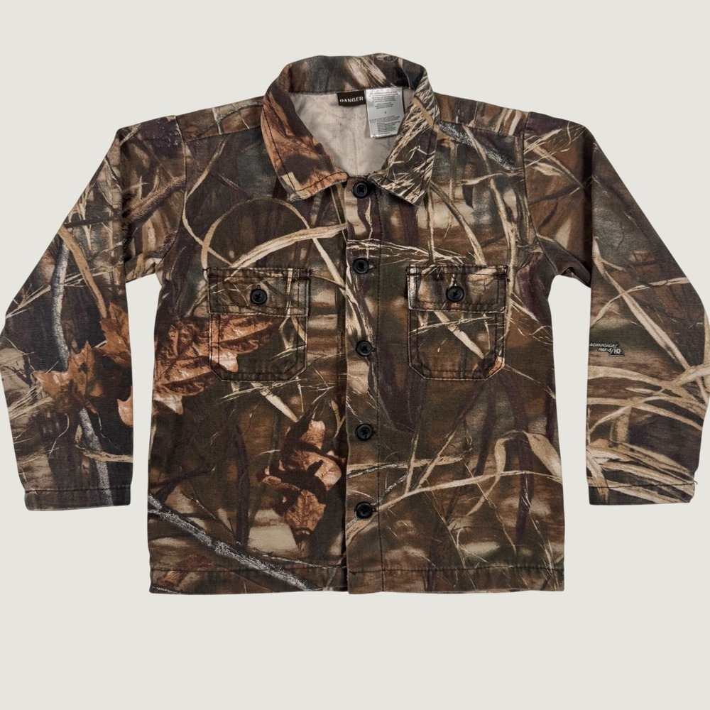 Ranger Kids Camo Button Down Shirt Advantage MAX-4 HD Size 6 Hunting Top